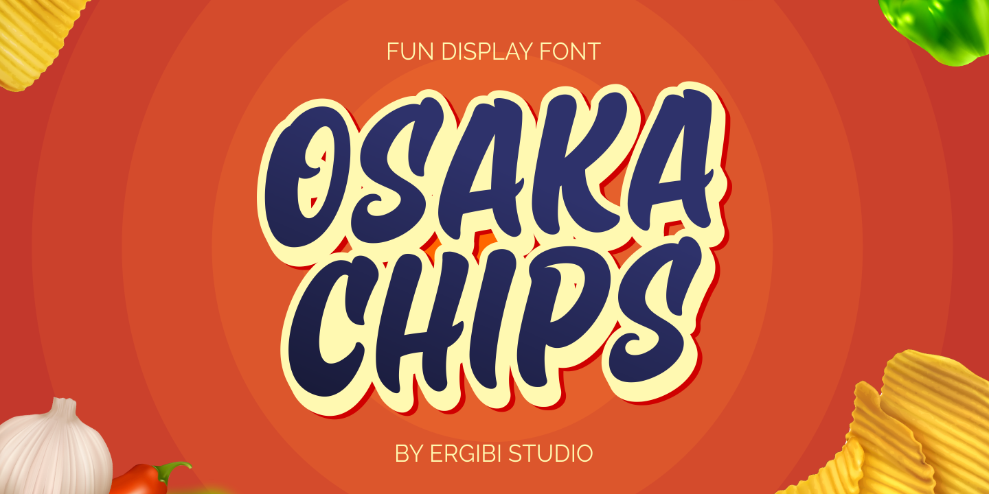 Beispiel einer Osaka Chips Extrude-Schriftart